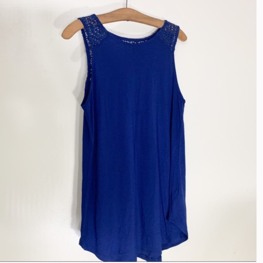 NWT Old Navy Navy Blue Tank with Crochet Detail